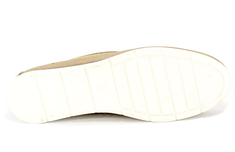 Mokasyny Letnie Caprice 9-24551-24 341 Taupe Metallic Złoty Skóra