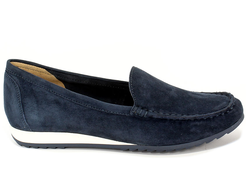 Mokasyny Caprice 9-24211-24 857 Ocean Suede Granatowy Skóra