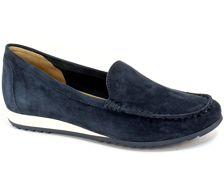 Mokasyny Caprice 9-24211-24 857 Ocean Suede Granatowy Skóra