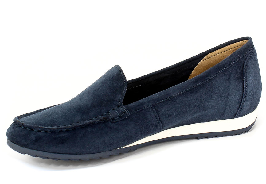 Mokasyny Caprice 9-24211-24 857 Ocean Suede Granatowy Skóra