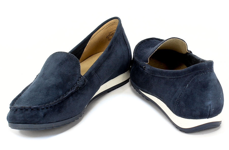 Mokasyny Caprice 9-24211-24 857 Ocean Suede Granatowy Skóra