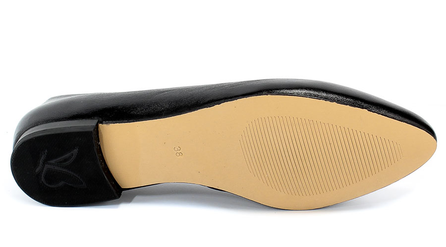 Baleriny Caprice 9-22104-24 022 Black Nappa Czarny Skóra