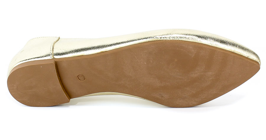 Baleriny Verano 388-4010 Gold Cristal Złoty Skóra