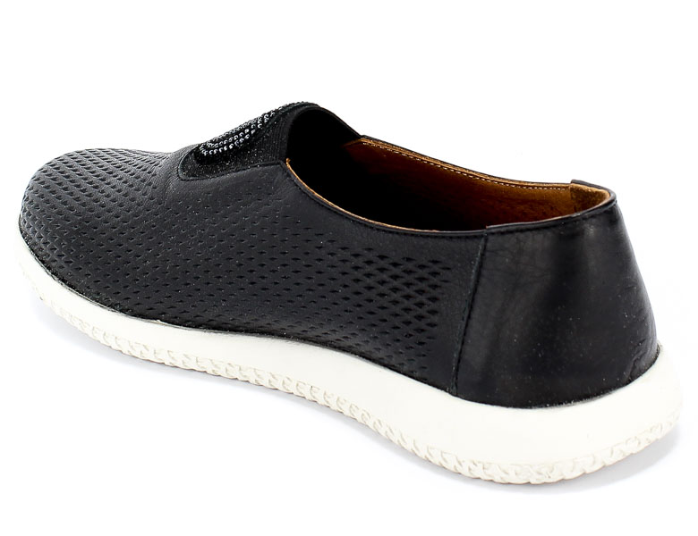 Półbuty Letnie Venezia 823 Black Czarny Skóra