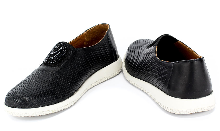 Półbuty Letnie Venezia 823 Black Czarny Skóra