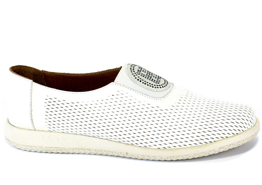 Półbuty Letnie Venezia 823 White Biały Skóra