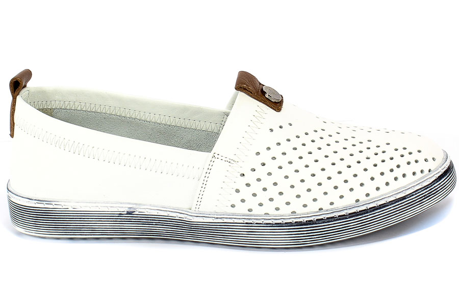 Półbuty Letnie Venezia 02262002 White Biały Skóra