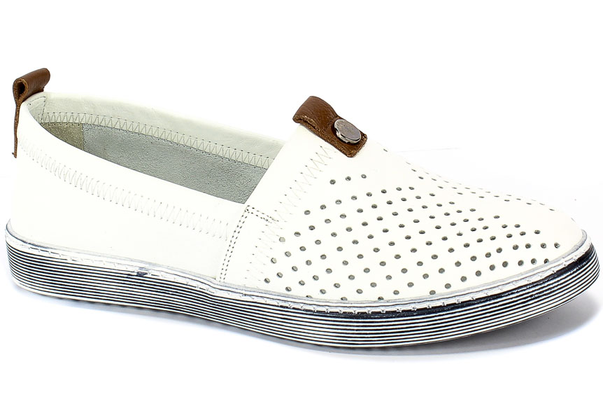 Półbuty Letnie Venezia 02262002 White Biały Skóra