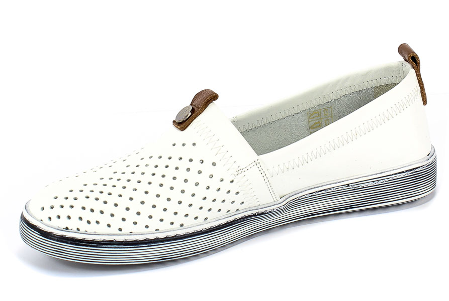 Półbuty Letnie Venezia 02262002 White Biały Skóra