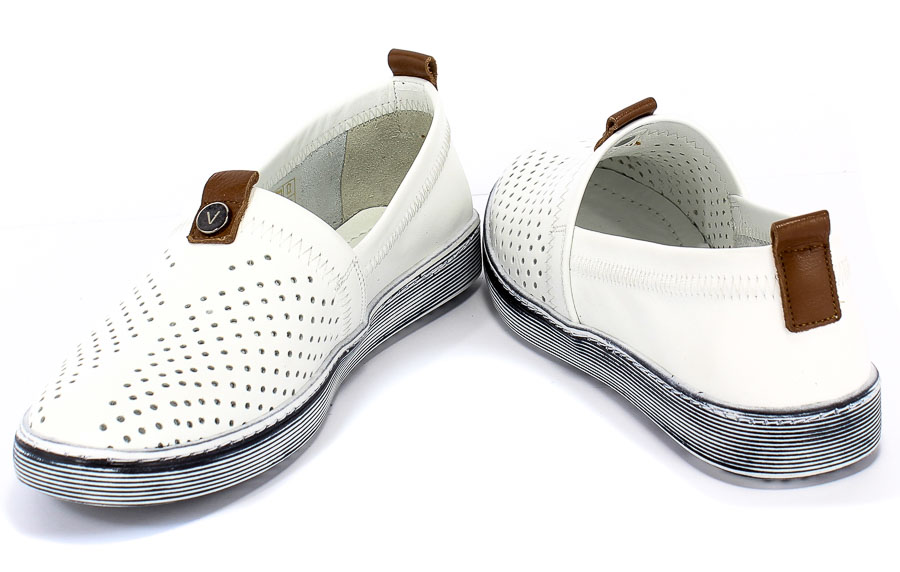 Półbuty Letnie Venezia 02262002 White Biały Skóra