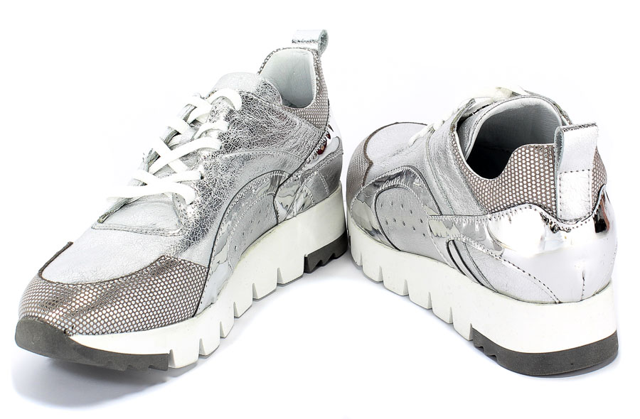 Półbuty Letnie Simen 1527A Beż Srebrny Skóra