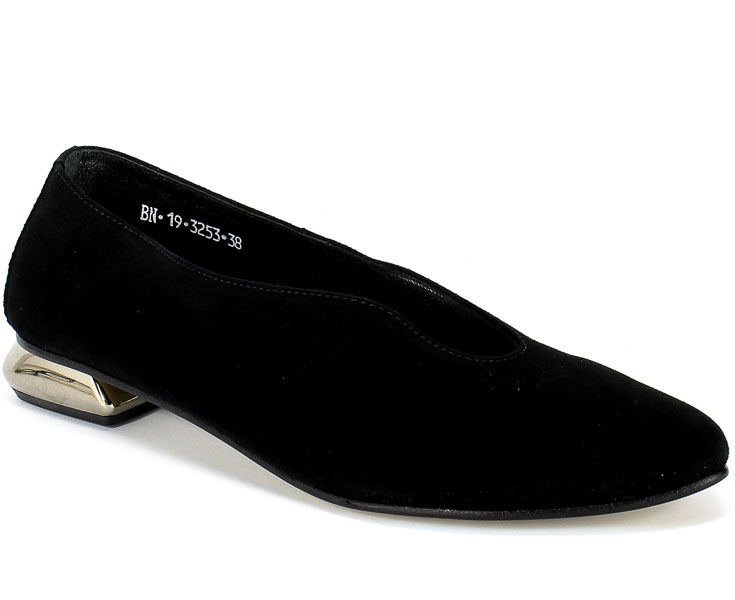 Baleriny Euro Moda 20 3253/003-P Czarny Skóra
