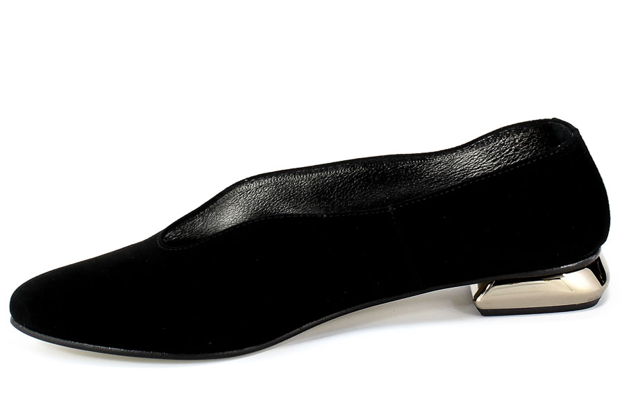 Baleriny Euro Moda 20 3253/003-P Czarny Skóra