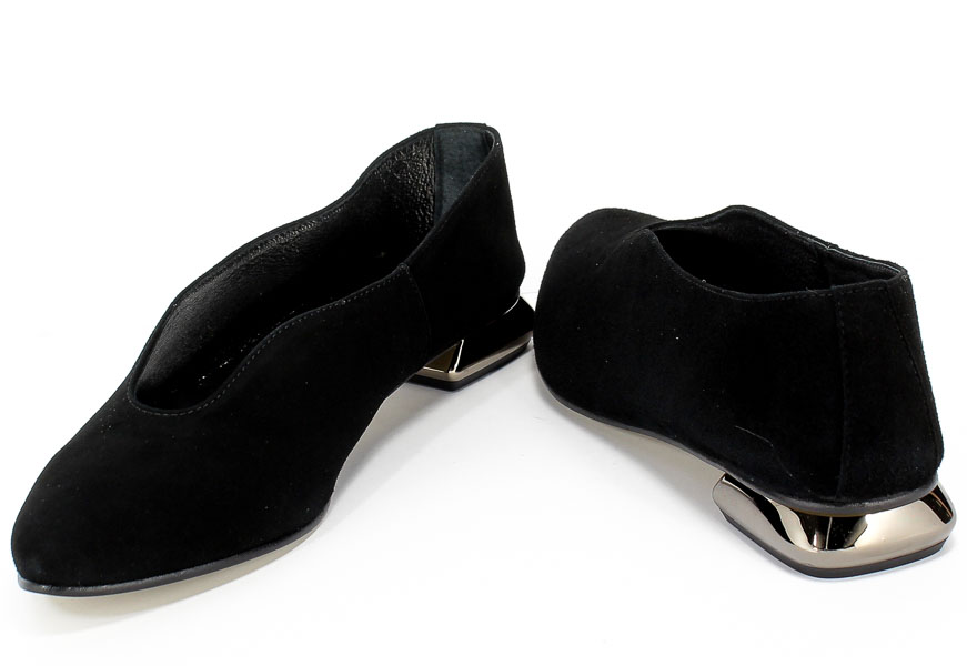 Baleriny Euro Moda 20 3253/003-P Czarny Skóra