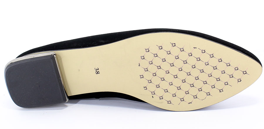 Baleriny Euro Moda 20 3253/003-P Czarny Skóra