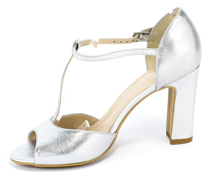 Sandały Kotyl 5935 Srebrny G Beżowe Skóra