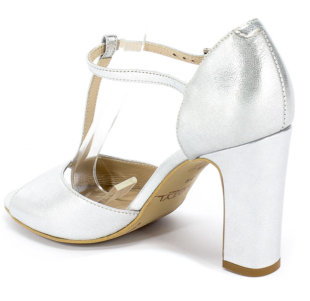 Sandały Kotyl 5935 Srebrny G Beżowe Skóra