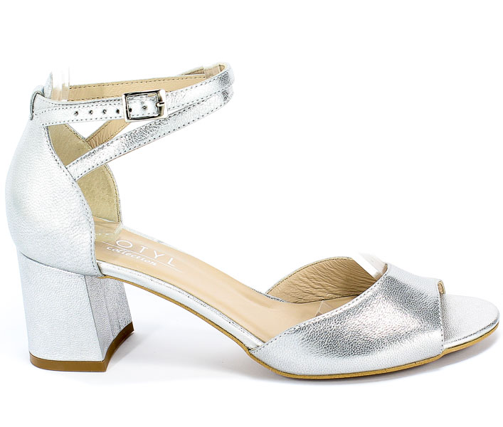 Sandały Kotyl 3805 Srebrny Skóra