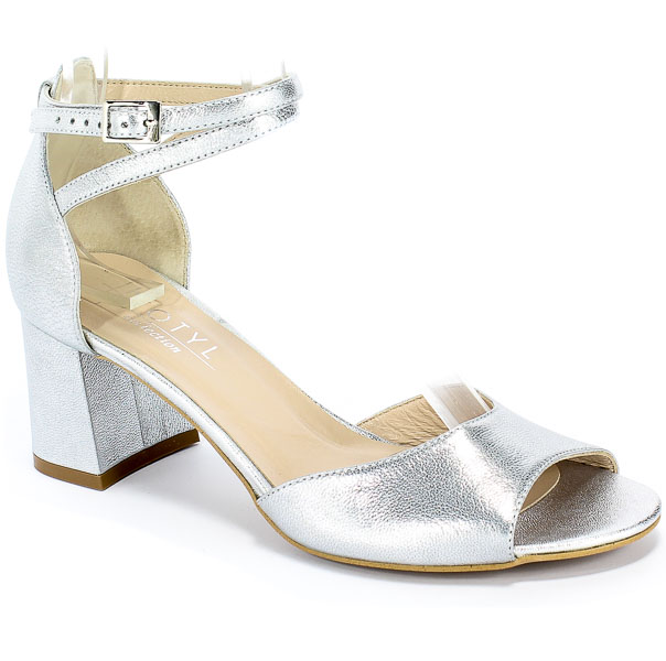 Sandały Kotyl 3805 Srebrny Skóra