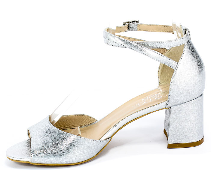 Sandały Kotyl 3805 Srebrny Skóra
