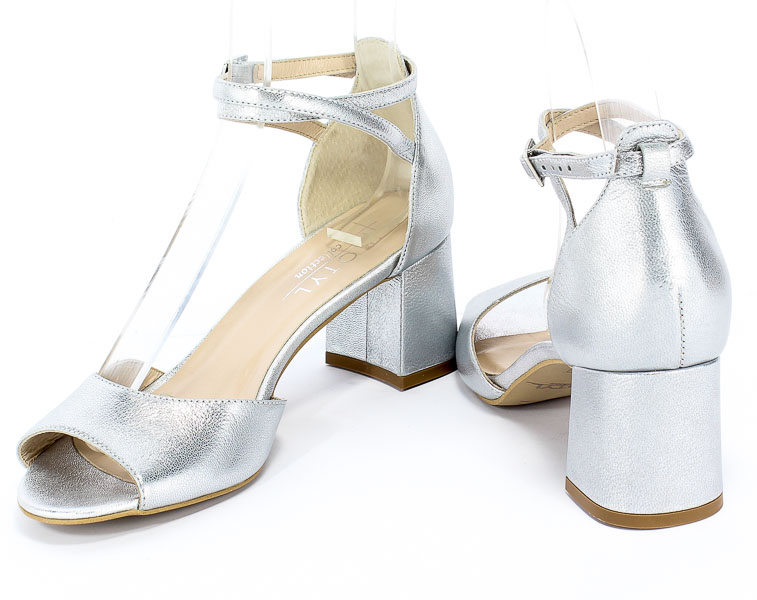 Sandały Kotyl 3805 Srebrny Skóra