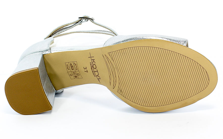 Sandały Kotyl 3805 Srebrny Skóra