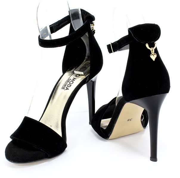 Sandały Euro Moda 20 3236/003-P Czarny Skóra