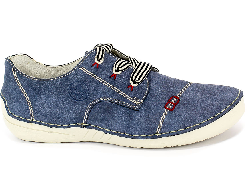 Półbuty Rieker 52520-14 Blue Niebieski 