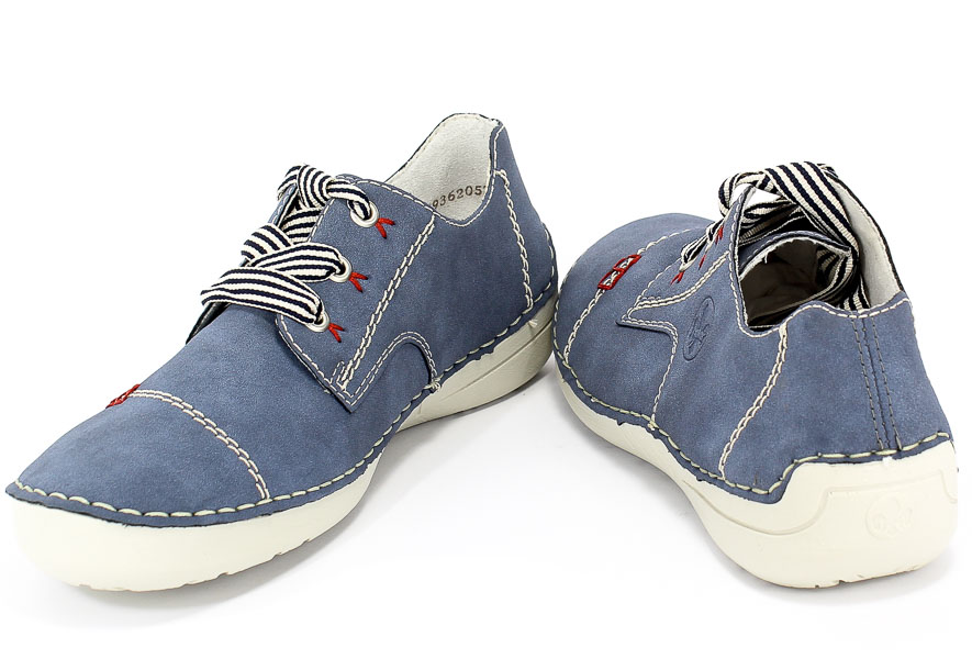 Półbuty Rieker 52520-14 Blue Niebieski 