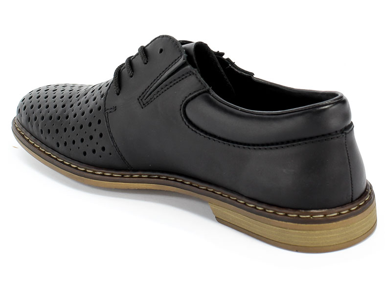 Półbuty Letnie Rieker 13425-00 Black Czarny Skóra