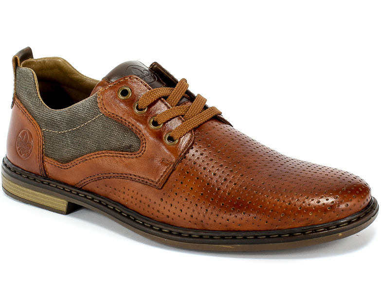 Półbuty Letnie Rieker 13417-24 Brown Brązowy Skóra