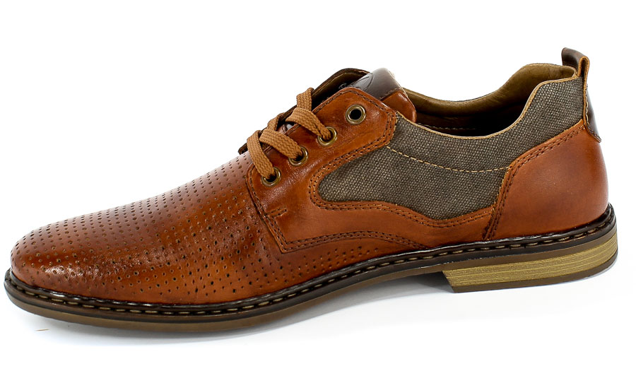 Półbuty Letnie Rieker 13417-24 Brown Brązowy Skóra