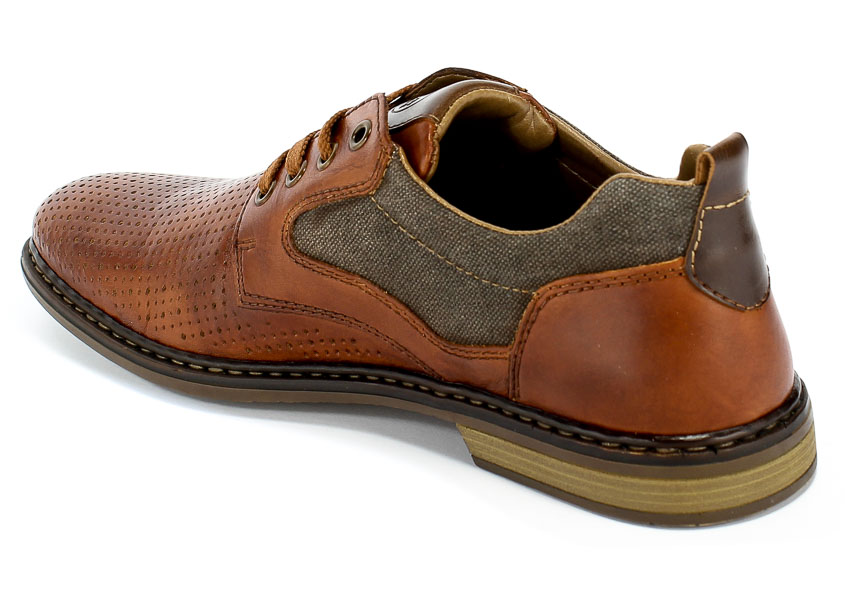 Półbuty Letnie Rieker 13417-24 Brown Brązowy Skóra