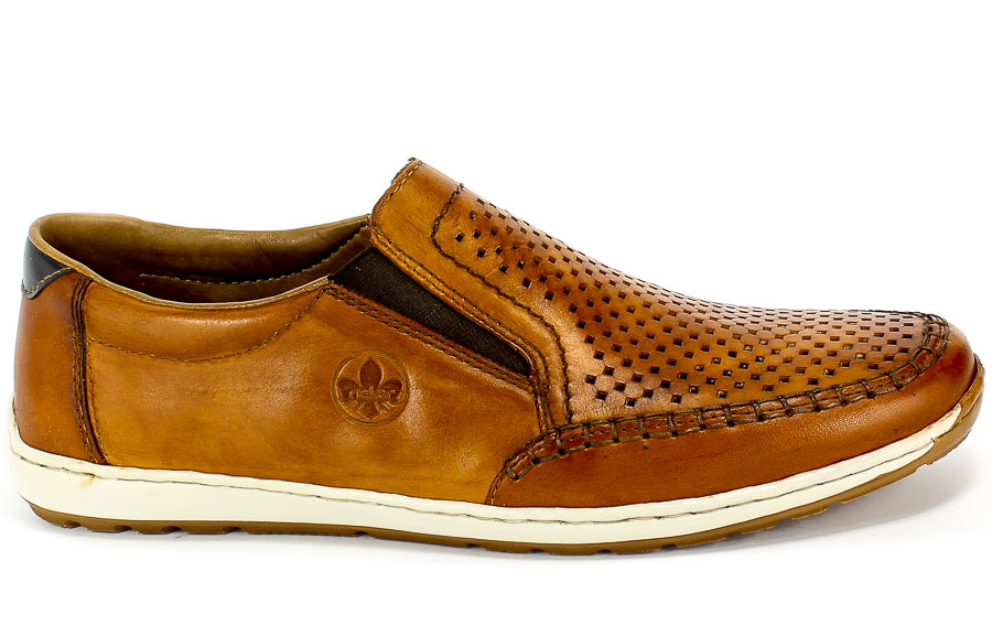Półbuty Letnie Rieker 08868-24 Brown Brązowy Skóra