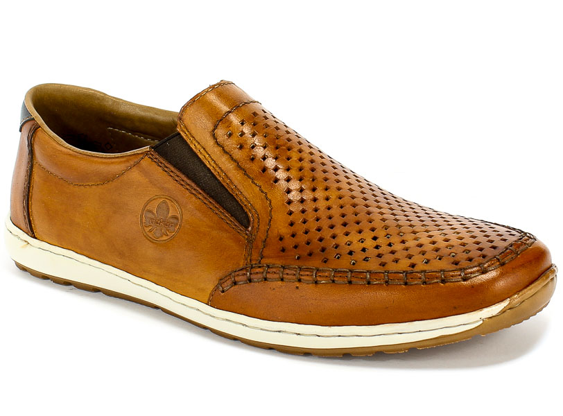 Półbuty Letnie Rieker 08868-24 Brown Brązowy Skóra