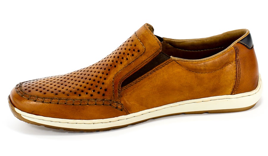 Półbuty Letnie Rieker 08868-24 Brown Brązowy Skóra
