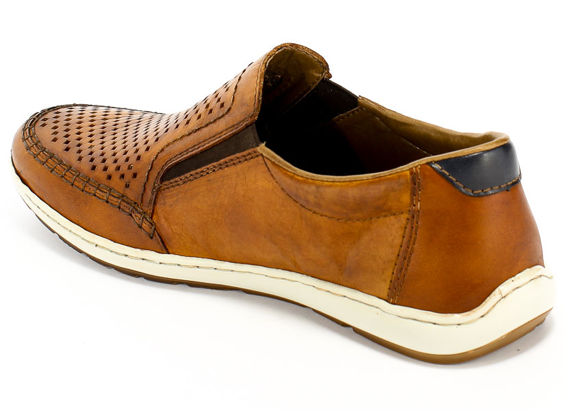 Półbuty Letnie Rieker 08868-24 Brown Brązowy Skóra