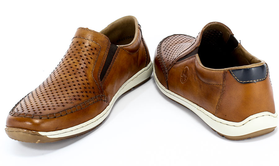 Półbuty Letnie Rieker 08868-24 Brown Brązowy Skóra
