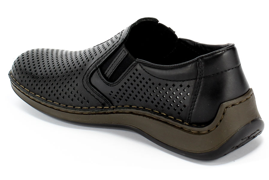 Półbuty Letnie Rieker 05297-00 Black Czarny Skóra
