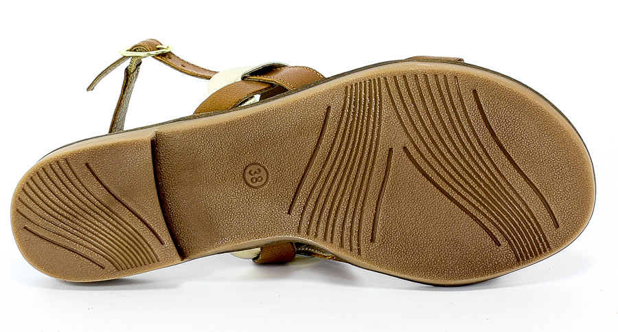 Sandały Marco Tozzi 2-28130-24 392 Cognac Comb Brązowy Skóra