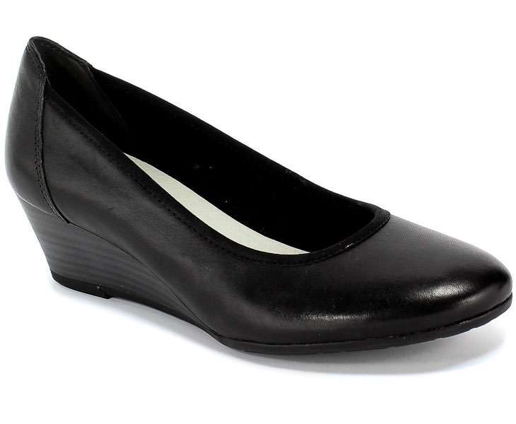 Czółenka Marco Tozzi 2-22307-24 001 Black Czarny Skóra