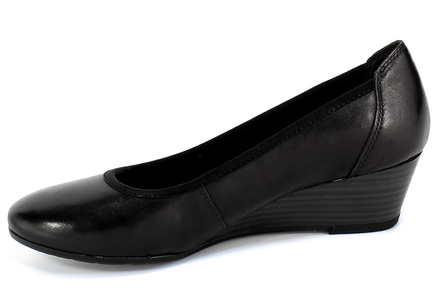 Czółenka Marco Tozzi 2-22307-24 001 Black Czarny Skóra