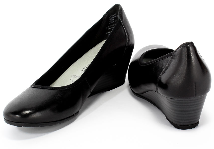 Czółenka Marco Tozzi 2-22307-24 001 Black Czarny Skóra