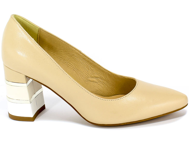 Czółenka Uncome 30020 Beige Beż Skóra