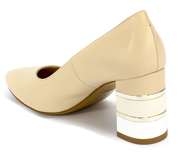 Czółenka Uncome 30020 Beige Beż Skóra