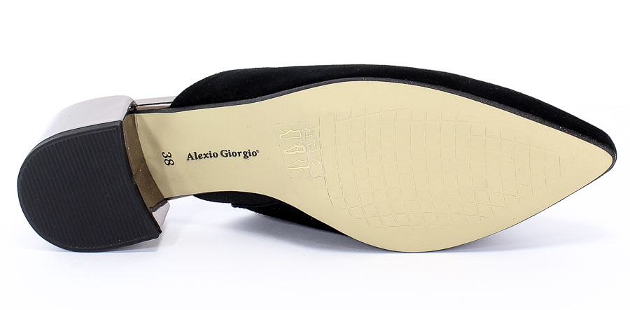 Klapki Alexio Giorgio 02SL Czarny Skóra
