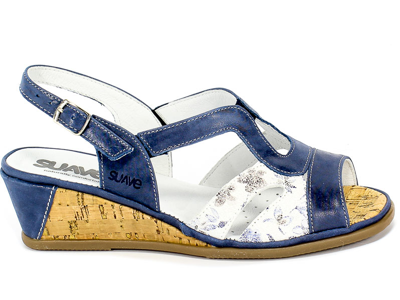 Sandały Suave 711033-5 Cobalt Niebieski Skóra