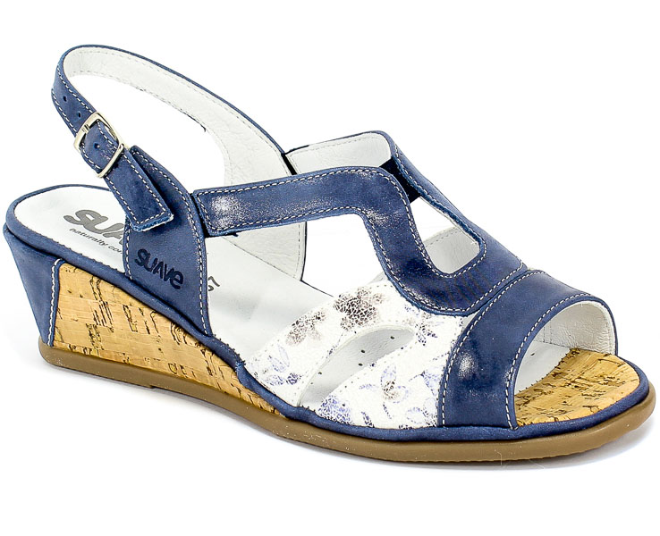 Sandały Suave 711033-5 Cobalt Niebieski Skóra