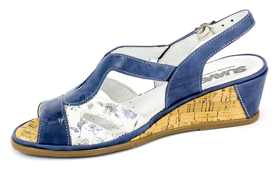 Sandały Suave 711033-5 Cobalt Niebieski Skóra
