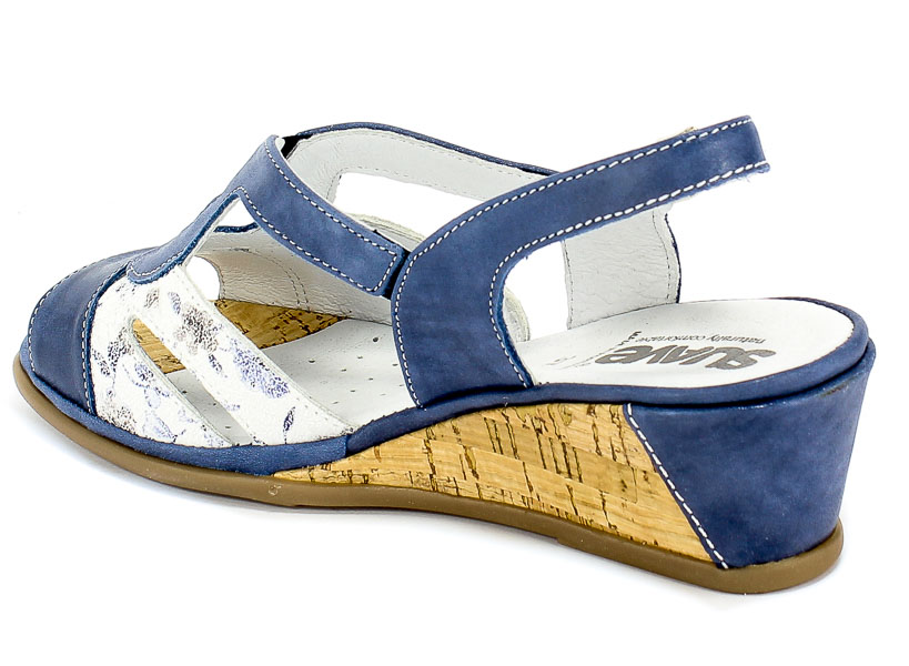 Sandały Suave 711033-5 Cobalt Niebieski Skóra
